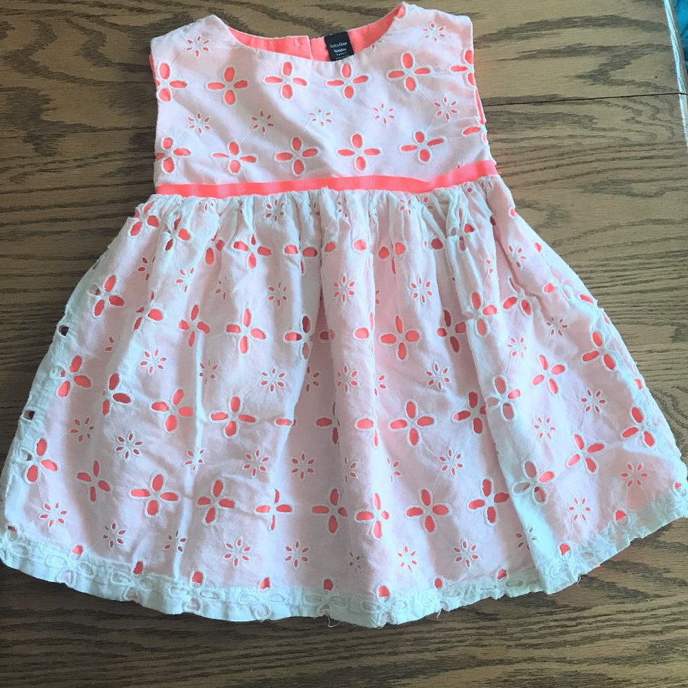 Baby GAP 2T Neon Pink with White Eyelet Overlay